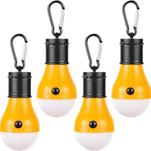 Campings Light [4 Pack] Doukey Portable Camping Lantern Bulb LED Tent Lanterns Emergency Light Camping Essentials Tent Accessories LED Lantern for Backpacking Camping Hiking Hurricane Outage