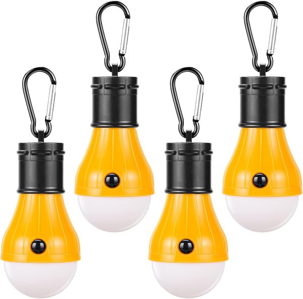 Campings Light [4 Pack] Doukey Portable Camping Lantern Bulb LED Tent Lanterns Emergency Light Camping Essentials Tent Accessories LED Lantern for Backpacking Camping Hiking Hurricane Outage