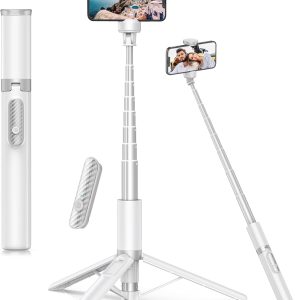 Phone Tripod & Selfie Stick with Remote for 4